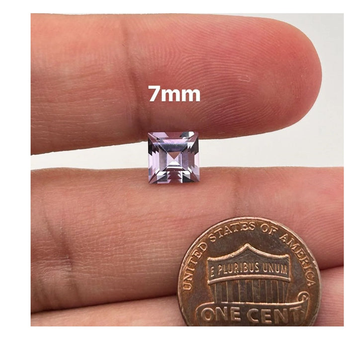 Loose Rose Amethyst Square Step Cut Gemstone Available in 6mm - 7mm