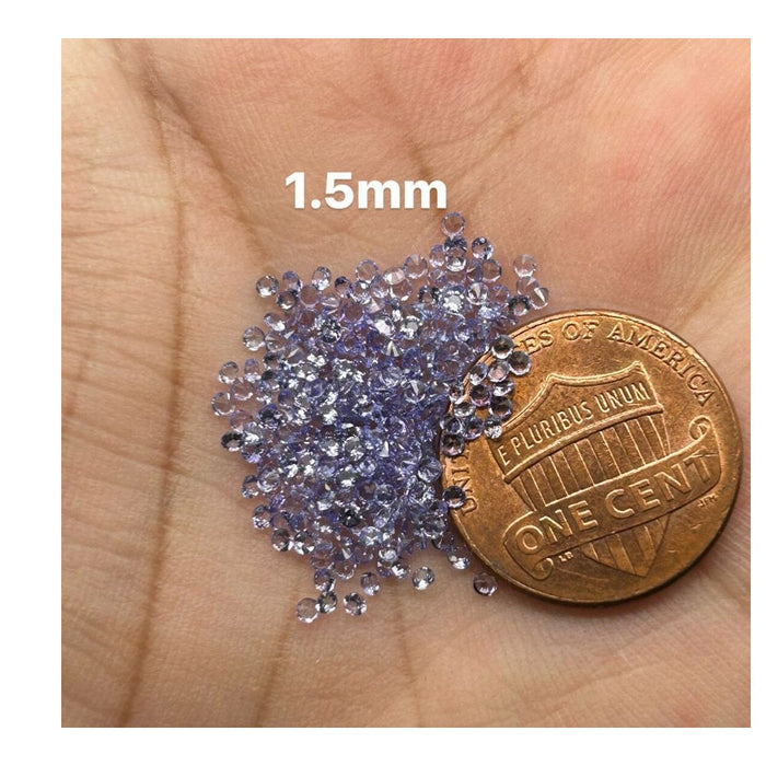 Loose Tanzanite Small Round Diamond Cut Parcels Available size 1.5MM - 2MM, 1/2 Carat and 1 Carat Lots