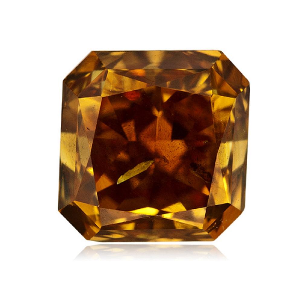 0.55 Cts Natural Fancy Brown Diamond I2 Quality Cut-Cornered Square  Modified Brilliant Cut