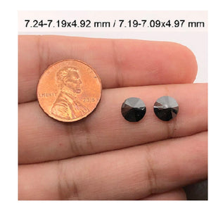 3.30 Cts Pair Treated Fancy Black Diamond AAA Quality Round Cut