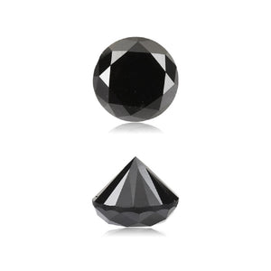 0.98 Cts Treated Fancy Black Diamond AAA Quality Round Cut