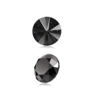 0.59 Cts Treated Fancy Black Diamond AAA Quality Round Cut