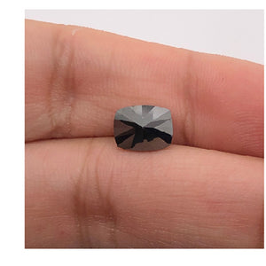 2.54 Cts Treated Fancy Black Diamond AAA Quality Cushion Cut