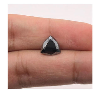 3.81 Cts Treated Fancy Black Diamond AAA Quality Trillion Cut