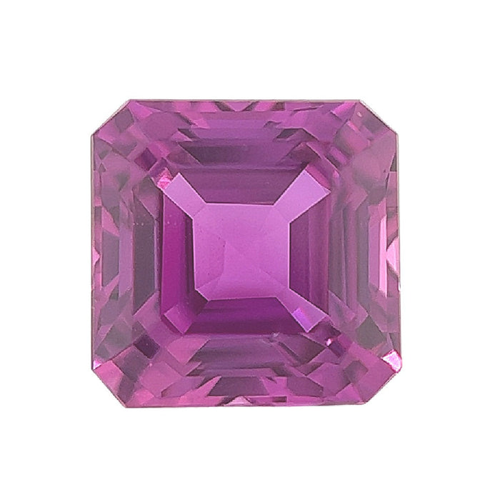 Synthetic Fuchsia Sapphire Asscher Cut