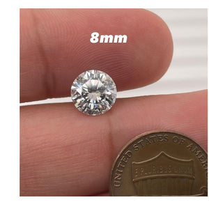 Lab Created DEF Color Round Old Mine Cut White Moissanite