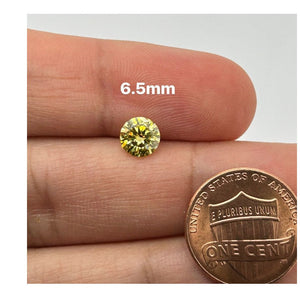 Lemon Yellow Round Diamond Cut Best Moissanite