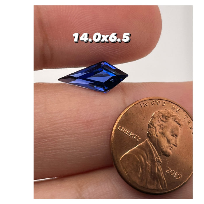 Lab Created Blue Sapphire Kite Shape Step Cut